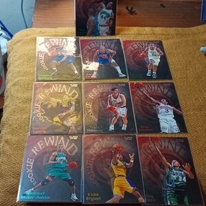 Fleer 97-98 Rookie Rewind Insert Sub Set 1-10 Kobe , Camby , Iverson , Marbury..